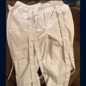 White cargo pants